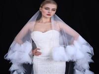 Специальный Дизайн,Двухслойная Популярная Вышивка,Мягкий Тюль Цвета Слоновой Кости,Свадебный Аксессуар,Вуаль,Заводская Цена,Расческа Для Невесты