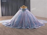 Элегантные Женские 3d Аппликации Без Бретелек Синий И Фиолетовый Свадебное Платье Популярный Выбор